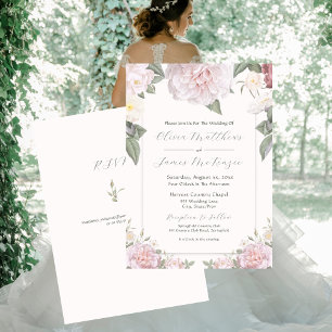 Elegant Pink Roses Garden Wedding Invitation