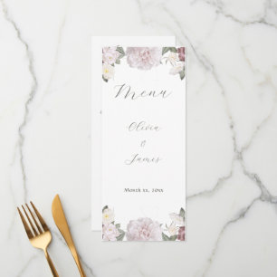 Elegant Pink Roses Garden Wedding Menu