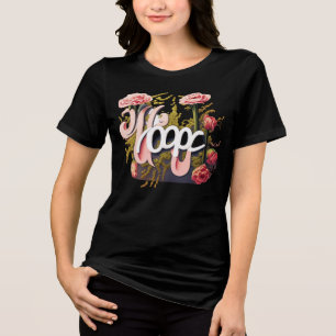 Elegant Pink Roses Hope Typography Tri-Blend Shirt
