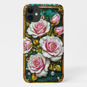 Elegant Pink Roses in a Luxurious Gold Case-Mate iPhone Case