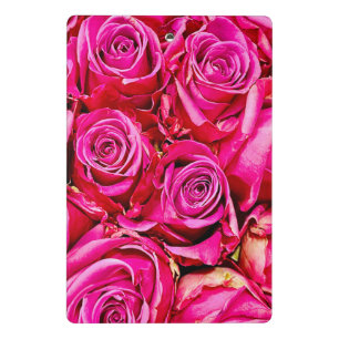 Elegant Pink Roses Mini Clipboard