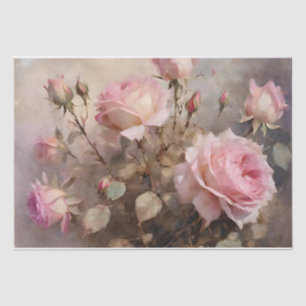 Elegant Pink Roses Tissue Paper