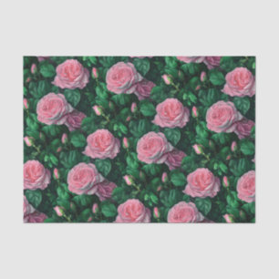 Elegant Pink Roses Tissue Paper