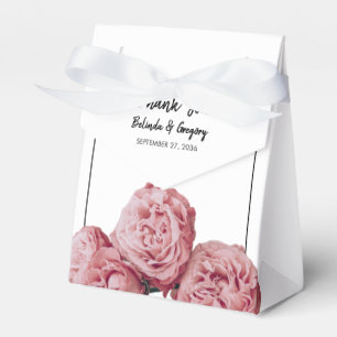 Elegant Pink Roses Wedding Favour Box