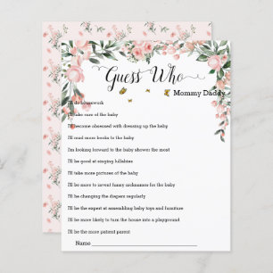 Elegant Pink Roses with Butterflies Guess Who Game