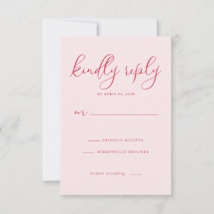 Elegant Pink RSVP Card