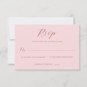 Elegant Pink RSVP Card
