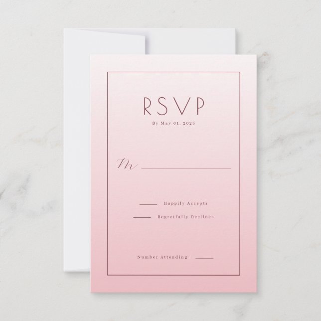 Elegant Pink RSVP Card (Front)