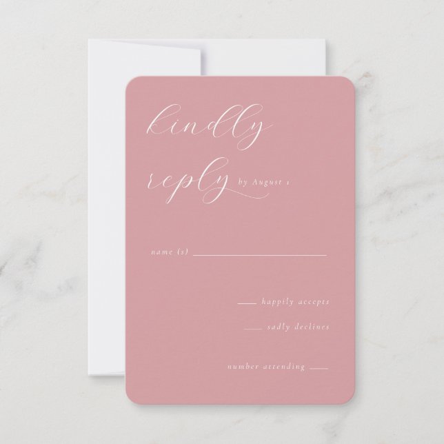 Elegant Pink RSVP Card (Front)