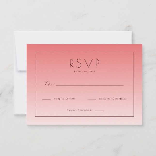 Elegant Pink RSVP Card (Front)