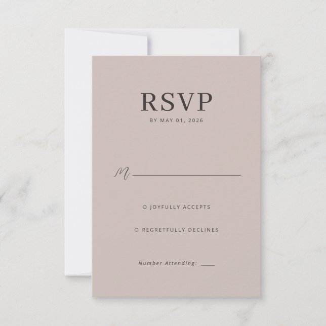 Elegant Pink RSVP Card (Front)