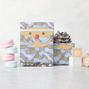 Elegant Pink Santa Chic Christmas Wrapping Paper