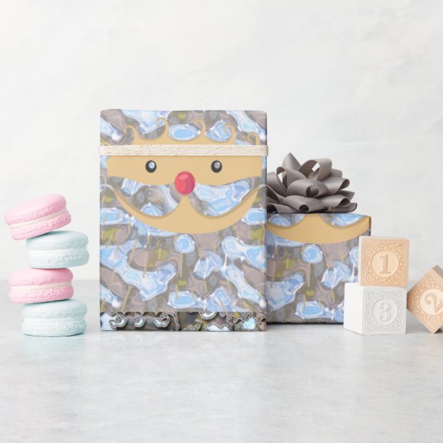 Elegant Pink Santa Chic Christmas Wrapping Paper (Baby Shower)