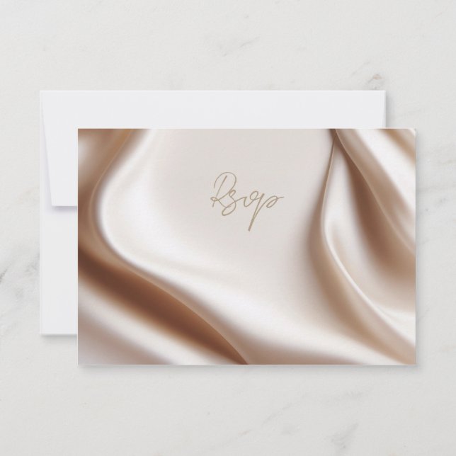 Elegant pink satin rsvp with meal choices card (Back)