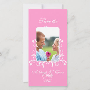 Elegant Pink Satin Save the DateYour Photo Save The Date