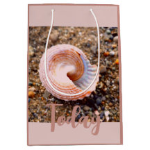Elegant Pink Seashell Custom Gift Bag