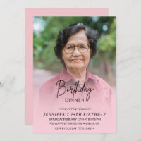 Elegant Pink Shadow Dinner Photo 94th birthday