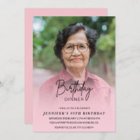 Elegant Pink Shadow Dinner Photo 99th birthday