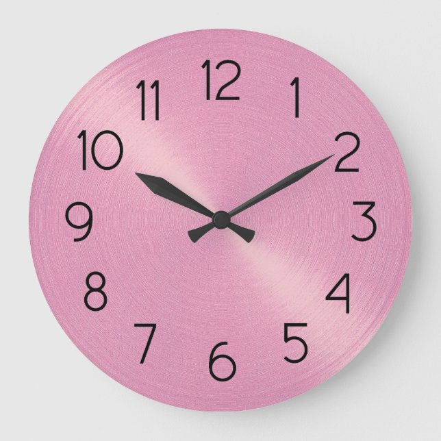 Elegant Pink Sheen Large Clock (Front)