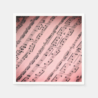 Elegant Pink Sheet Music Paper Napkin