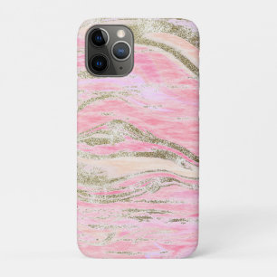 Elegant Pink Silver Glitter Marble Pattern Chic Case-Mate iPhone Case