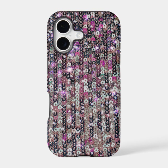 Elegant pink silver sequins sparkle pattern    (Back)