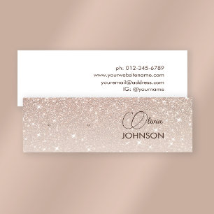 Elegant Pink Sparkly Jewellery Earring Display Mini Business Card