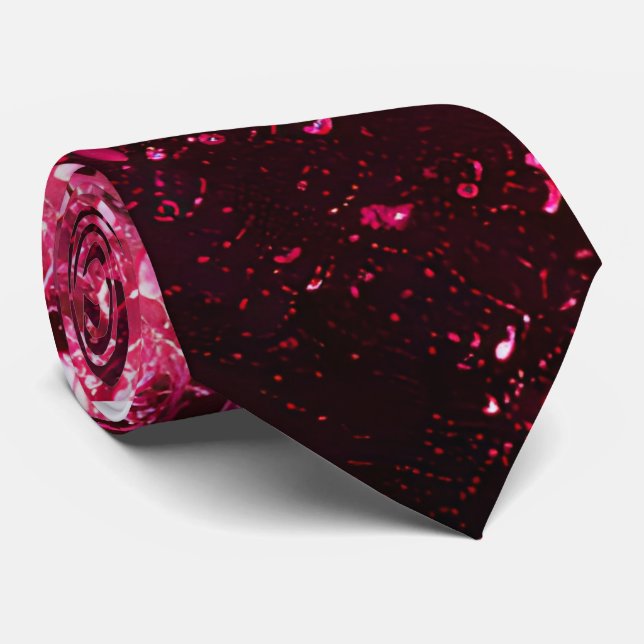 Elegant Pink Sparkly Sequin Neck Tie (Rolled)