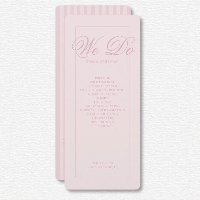 Elegant Pink Stripes Wedding Program (Creator Uploaded)