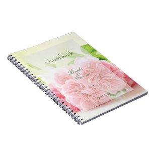Elegant Pink Summer Rose Wedding guest book
