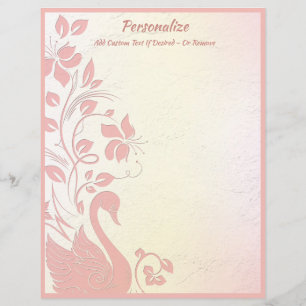 Elegant Pink Swan Floral Design Personalise
