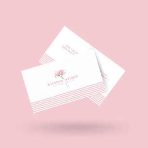 Elegant Pink Sweet Pea Flowers - Personalised Bus Business Card