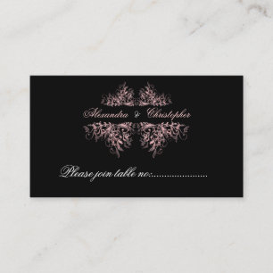 Elegant Pink Swirls Table Place Card Mini