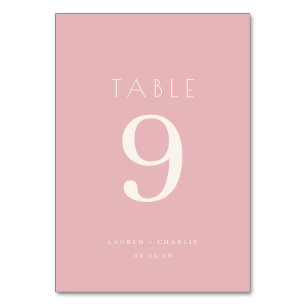 Elegant Pink Table Number