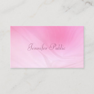 Elegant Pink Template Handwritten Name Modern Business Card