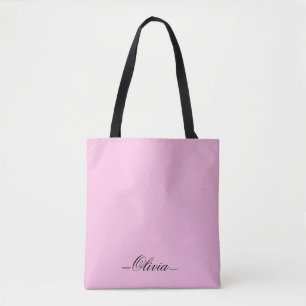 Elegant Pink Tote with Your Name Bag