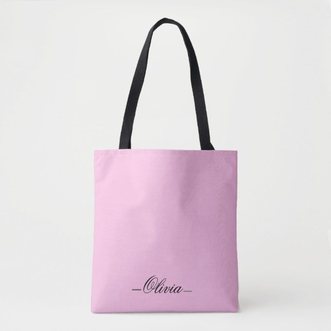 Elegant Pink Tote with Your Name Bag (Front)