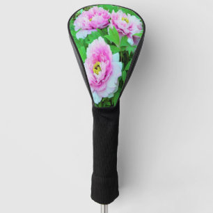 Elegant Pink Tree Peony Flowers with Yellow Centre Golf Head Cover