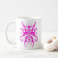 Elegant Pink Tribal Mask Abstract Design