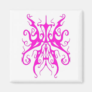 Elegant Pink Tribal Mask Abstract Design Magnet