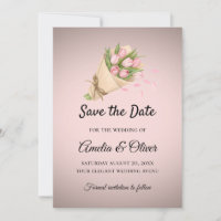 Elegant Pink Tulips Bouquet Wedding