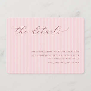 Elegant Pink Typographic Details Enclosure Card