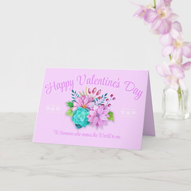 Elegant Pink Valentines Day Card (Orchid)
