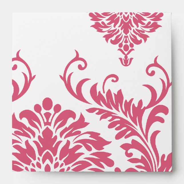 Elegant Pink Victorian Damask  Envelopes (Front)