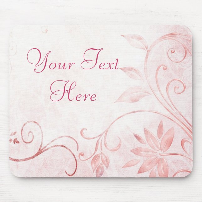 Elegant Pink Vintage Mouse Pad (Front)