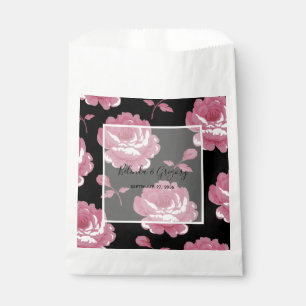 Elegant Pink Vintage Roses Wedding Favour Bags