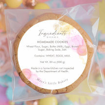 Elegant Pink Watercolor Bakery Ingredient