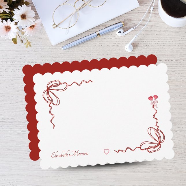 Elegant Pink Watercolor Bow Personalised Card (Elegant Watercolor Bow Personalized Note Cards)