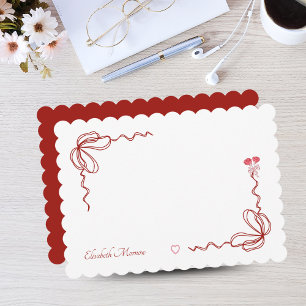 Elegant Pink Watercolor Bow Personalized Card