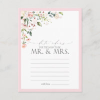 Elegant Pink Watercolor Floral Date Ideas Postcard